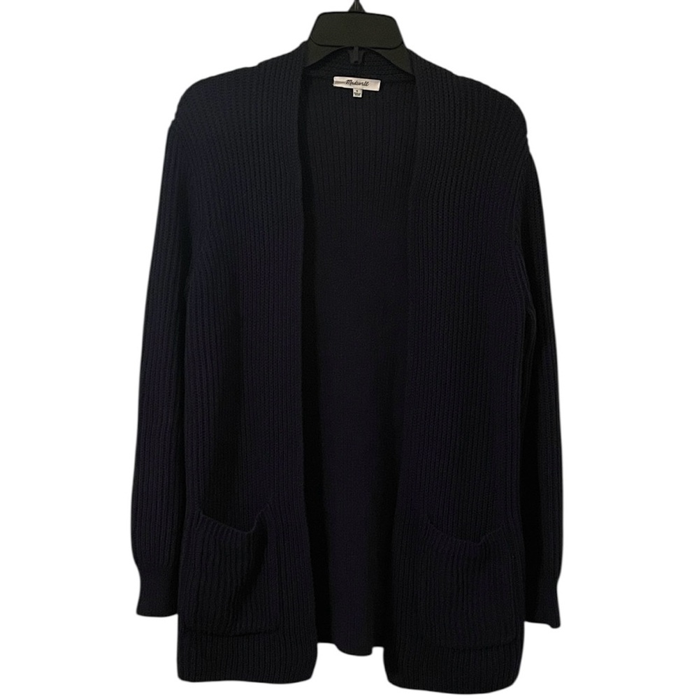 Madewell Women’s‎ Navy Blue Ribbed Knit Pocket Sweater Cardigan Size S